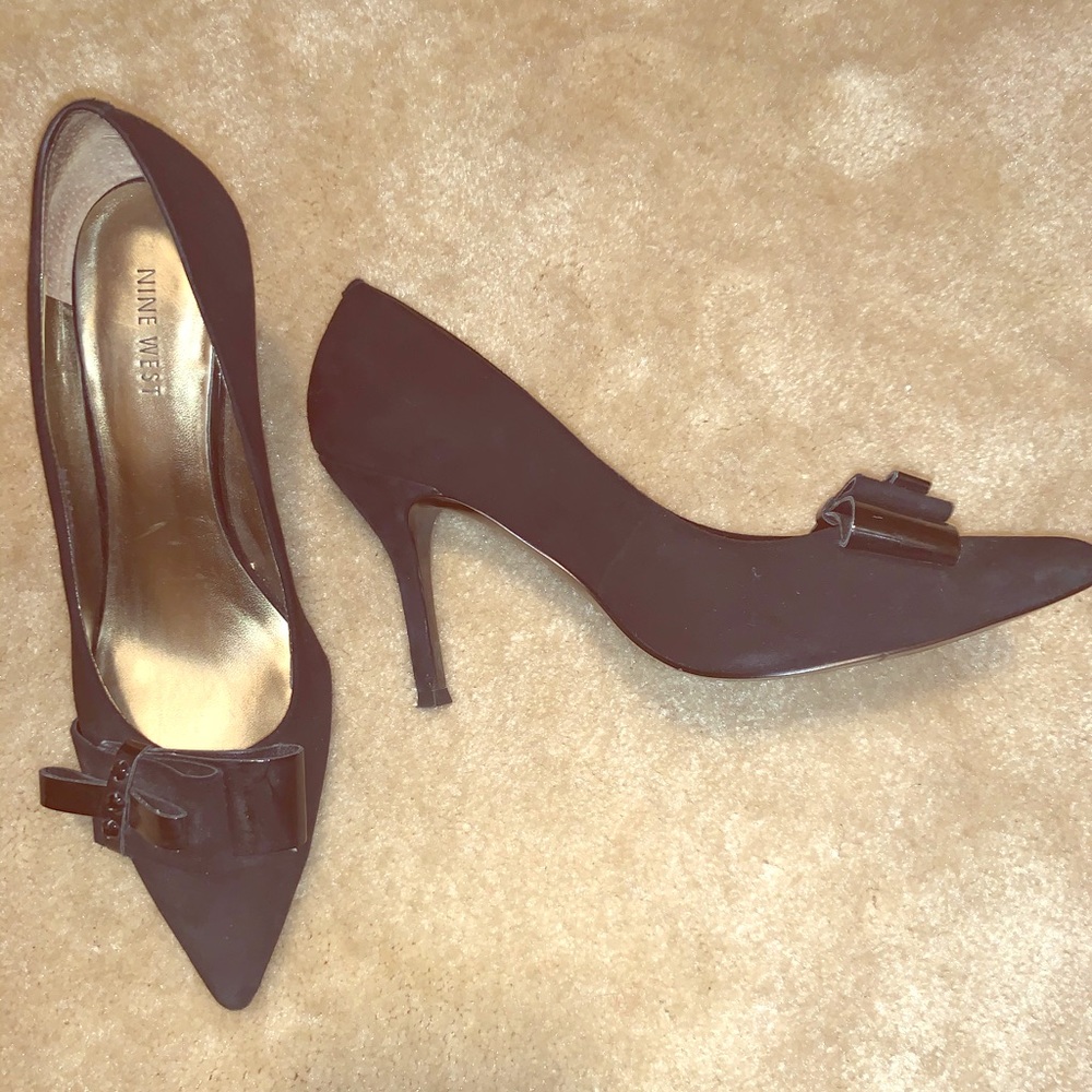 Nine West Black Suede Heels